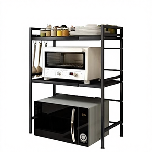 Nuevo Diseño Moderno de Estante Metálico de Hierro de Doble Nivel, Plegable y Desmontable, Multifuncional para Horno de Microondas y Almacenamiento de Alimentos en la Cocina - Product Image 4