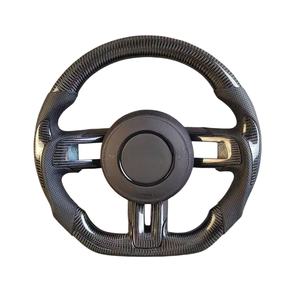 Volant sport en fibre de carbone à fond plat avec écran LED personnalisé pour Ford Mustang 2015 2016 2017 2018 2019 2020 2021 <span class=keywords><strong>2022</strong></span> - Product Image 3