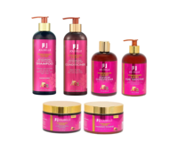 Shampoo et après-shampoing au miel de grenade en marque privée, hydrate, donne de l'éclat, crème coiffante, masque, gel pour les bords, ensemble 6 en 1