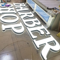 Lettres en métal 3D personnalisées avec éclairage LED rétroéclairé, télécommande pour enseigne de salon de coiffure, devanture de magasin, bureau, maison, mariage