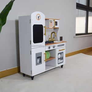 Juego de Cocina de Juguete de Madera Blanca Vintage para Niños con Refrigerador, Horno, Microondas, Fregadero y Lavadora - Product Image 4