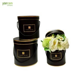Hot sale multi-color portable flower gift paper round box