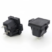 Prise d'alimentation AC05T IEC C14 avec couvercle étanche à ressort, prise de courant AC à 3 broches encastrée
