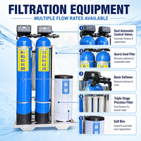Machine de filtration et adoucisseur d'eau intégrée 2-en-1 500 LPH pour traitement de l'eau dure avec filtre post-PP à 3 étapes pour hôtel