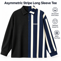Sweat-shirts à manches longues pour hommes de marque premium avec logo brodé plat, style vintage, respirants, écologiques, effet délavé, T-shirts en blocs, ODM OEM