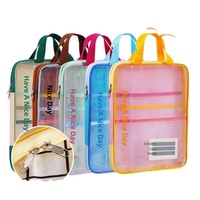 Sac de classement A4 en forme de L, transparent, pour documents, pochette de rangement portable pour livres d'étudiant, idéal pour la rentrée scolaire