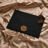 Enveloppe d'invitation professionnelle personnalisée en carton noir haut de gamme avec logo personnalisable, étiquettes d'emballage premium