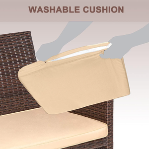 Juego de sofá de ratán para jardín al aire libre de diseño moderno de alta calidad, 4 Uds., prácticos y cómodos cojines suaves, marco de Metal sólido para hoteles - Product Image 5