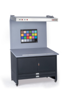 Table lumineuse de couleur TILO Colorcontroller CC120-E 120 cm avec tiroirs, boîte, sources lumineuses D65 et D50, luminosité réglable pendant 1 an