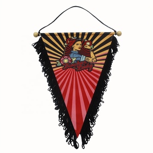 Bendera Mini Dekorasi Grosir, Spanduk Bergaris untuk Jendela, Bahan Satin, Bendera Pennant untuk Pertukaran, Spanduk Dinding Dua Sisi - Product Image 5