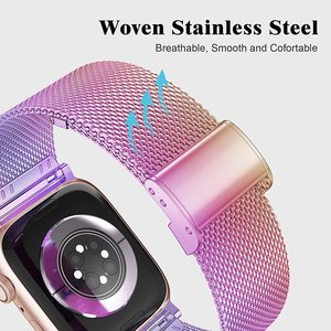 Pour <span class=keywords><strong>Apple</strong></span> <span class=keywords><strong>Watch</strong></span> 40mm 44mm pour femmes hommes, <span class=keywords><strong>bracelet</strong></span> de remplacement à boucle milanaise réglable en acier inoxydable pour iWatch série 6/5 - Product Image 2