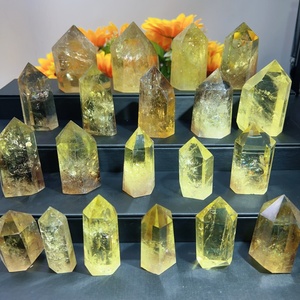 Tour de cristal de <span class=keywords><strong>citrine</strong></span> de haute qualité en gros, tour de guérison, baguette pointue colorée, artisanat en cristal pour la décoration Feng Shui - Product Image 5