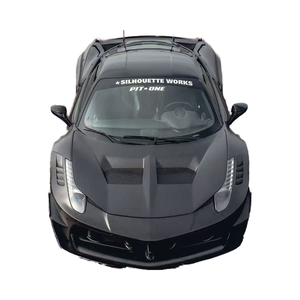 Nouveau kit carrosserie en fibre de carbone pour 458, style LB, pare-chocs avant/arrière, spoiler, capot, largeur accrue, pièces de remplacement autocollantes - Product Image 1