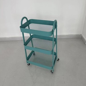 <b>Trolley</b> Household Kitchen 3 Layer Modern Storage Home Carbon Steel Mobile Storage Rack Cart with Wheels - Product Image 2