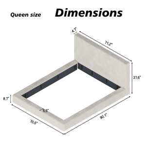 Coussin de lit convertible moderne sans cadre, 8,7'' en sherpa rembourré, facile à assembler (cadre de lit non inclus) - Product Image 6