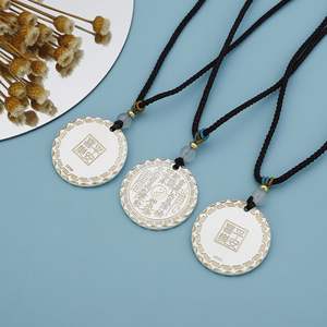 Nouveau chinois Ping Joy marque Fortune or solide 999 pendentif en argent Sterling pour hommes et femmes avec traçage or <span class=keywords><strong>mots</strong></span> de bon augure - Product Image 3