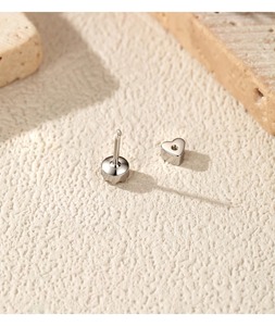 Minimalism S925 Sterling <b>Silver</b> 0.1CT Moissanite Round Stacking Earrings Heart Screw <b>Stud</b> Earrings for Women Fine Jewelry - Product Image 6
