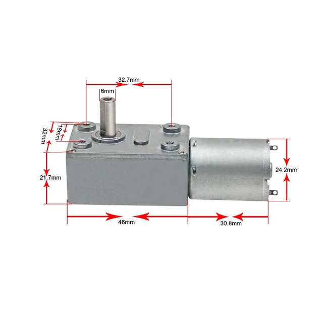 Dc Motor Decelerate Electric 12v 20v 24 Volt High Speed 10000RPM With Metal Gearbox Worm Gear Motor
