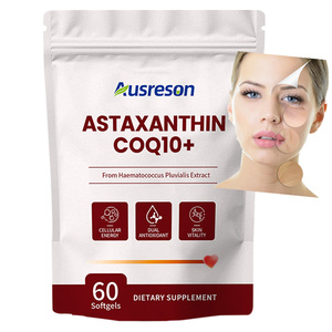 Ausreson OEM Astaxanthin Softgels Capsules Skin Health <strong>Supplements</strong> Organic Astaxanthin Oil Coq10 <strong>Natural</strong> Astaxanthin Softgels - Product Image 1