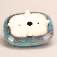 Pot en céramique émaillé turquoise, écologique, durable, en sable violet, petit pot à succulentes avec trou de drainage, pour la maison, le jardin, le bureau, les bonsaïs
