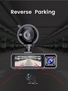 4K Dual Lens Dashcam WIFI <span class=keywords><strong>DVR</strong></span> carro com tela IPS 3 canais Gravador de unidade frontal e traseira Night Vision câmera do carro