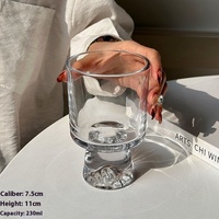 Estick Tasse de montagne en verre transparent de grande valeur mignon Ins vent gobelet de boisson pour fête café Dessert jus usine vente en gros