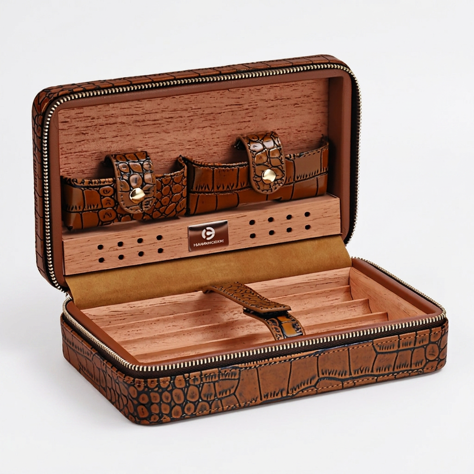 HANNICOOK T-104 Luxury Eco-Friendly Wooden Cigar Humidor Box Lacquer ...
