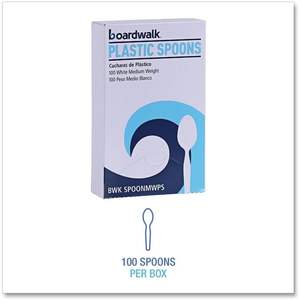 Cucharas Desechables de Poliestireno de Longitud Completa, Color Blanco, 100 por Caja - Product Image 5