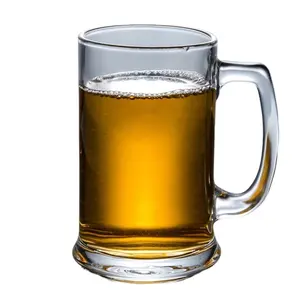 Tasse à bière San Miguel épaisse et lourde tasses en verre blanc transparent droit avec logo personnalisé Taza De Cerveza De Vidrio Bar KTV verrerie