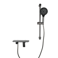 Ensemble de robinetterie de douche moderne gris mat en acier inoxydable, mitigeur mural à poignée unique pour salle de bain domestique