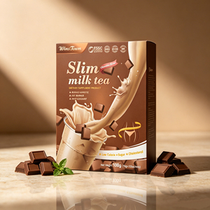 Té de leche adelgazante Winstown Slim con sabor a chocolate, té chino de hierbas para adelgazar, reduce el apetito en adultos, quema grasa, pérdida de peso, polvo instantáneo. - Product Image 3