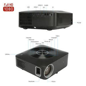 Android version 9.0 FHD 1080p projector with 300inch big screen TV movie video