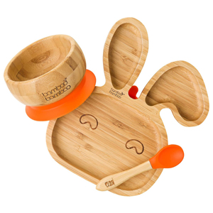 YCZM <span class=keywords><strong>Assiette</strong></span> Bébé en Bambou, Vaisselle pour Enfants, Plat <span class=keywords><strong>Lapin</strong></span> - Product Image 1