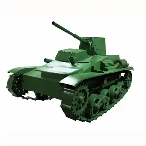 OEM customized classic metal art statue outdoor decoration war tank military stainless steel sculpture