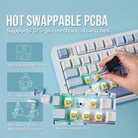 Teclado Mecánico AULA F75 con Teclas de Goma, Inalámbrico Trimodal, Diseño 75%, 80 Teclas, Sonido Potente, Teclado Gamer con Perilla de Control de Volumen