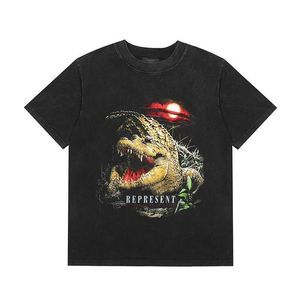 Camiseta de algodón pesado estilo vintage lavado y desgastado para hombre y pareja, cuello redondo, manga corta, ideal para verano. - Product Image 2