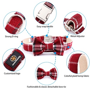Natürlicher Hanf Umwelt freundliches Bio-Hunde halsband aus reiner Baumwolle Verstellbares, individuelles Hunde halsband und Leinen-Set - Product Image 4