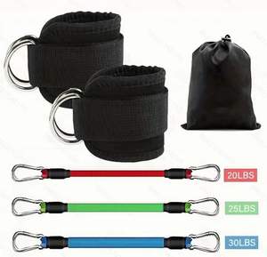 Banda de resistencia con correas para tobillos, cuerda de tracción para fitness, tobillera para fortalecer piernas, para máquinas de cable, equipo de entrenamiento en casa y gimnasio - Product Image 4