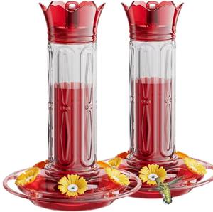 Comederos de Plástico para Exteriores, Resistentes a Hormigas, Paquete de 2, 15 Onzas, Rojos, con 5 Puertos de Alimentación - Product Image 5