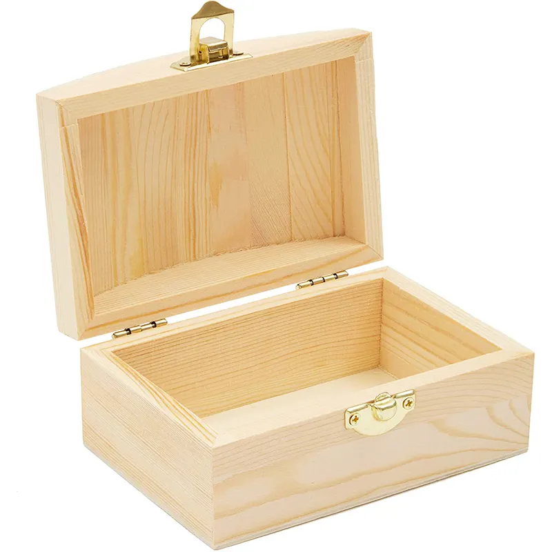 Support custom specification and logo solid Wooden Craft Box Handmade Jewelry Case Box Supplies Home Storage