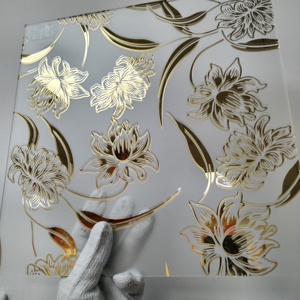 Màu/trang trí/lớp phủ titan bạc vàng gương kính chất lượng cao khác nhau loại axit sâu khắc/nghệ thuật 3mm 4mm phẳng rắn - Product Image 3