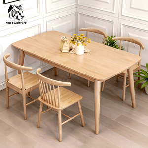 Table de salle à manger en bois, nouvelle mode, prix bas, personnalisable, grand stock disponible, prête à être expédiée, fabriquée en Chine. - Product Image 2