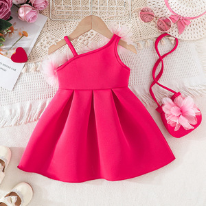 Nouvelle robe pour filles, style européen et américain, robe fleurie pour filles, robe de fête avec sac assorti, vente chaude - Product Image 6
