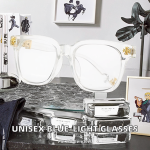 Kính mắt thời trang cổ điển, chống ánh <span class=keywords><strong>s</strong></span>áng xanh, dành cho nam và nữ, kiểu dáng tự nhiên - Product Image 2