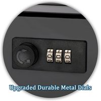 Boîte aux lettres murale en métal noir avec serrure SM-0601CM, design vertical moyen, serrure à combinaison, grande capacité, utilisation intérieure/extérieure
