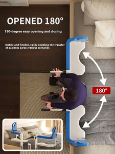 Cadeira de Transferência Portátil Hospitalar Cinza com Bandeja para Refeições, Uso Doméstico, Cadeira de Rodas para Deficientes com Elevador - Product Image 2