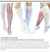 Bas de contention médical pour jambes entières, anti-embolie, 13-18 mmHg, pour le soutien des varices
