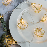YN Starlight Kunststoff-Lichterkette Gold Wassertropfen Stern Geometrisch Nordisch Minimalistisch LED Dekorative Farbige Beleuchtung