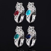 Nouvel ensemble de bagues de luxe en cuivre écologique, motif léopard, tendance, exquises, bijoux de mariage