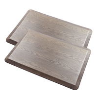 Tapis de cuisine anti-fatigue en PU, taille moyenne personnalisée, imprimé imitation bois, style vintage chic, rembourré, antimicrobien et antidérapant